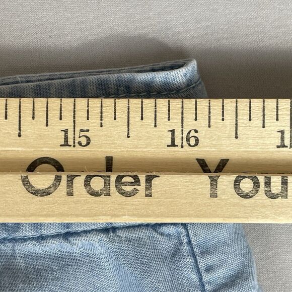 MICHAEL Michael Kors Wide-Leg Chambray Pants Women's M Cadet Wash Denim Pastel - Picture 15 of 16